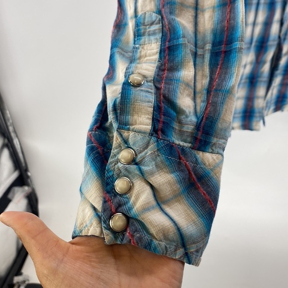 Roper snap pearl button button down western rodeo farm - Picture 6 of 8